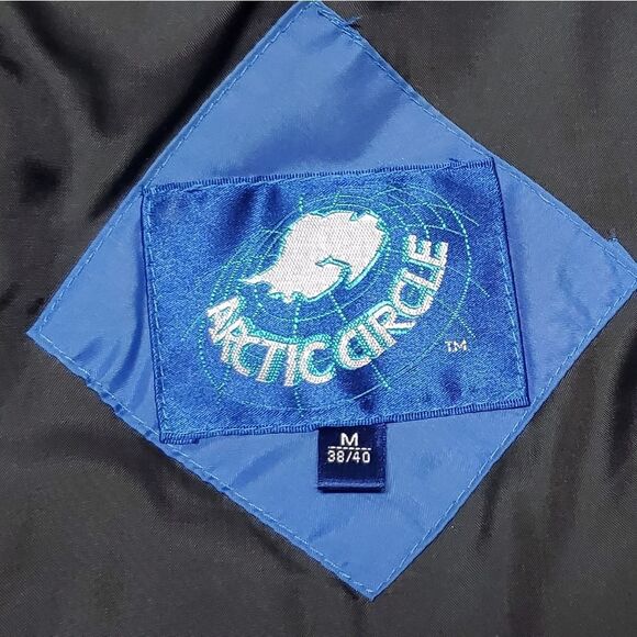 Vintage 1980s Arctic Blue Full-zip Removable Sleeve Puffer Snow Ski Jacket M - Picture 10 of 12